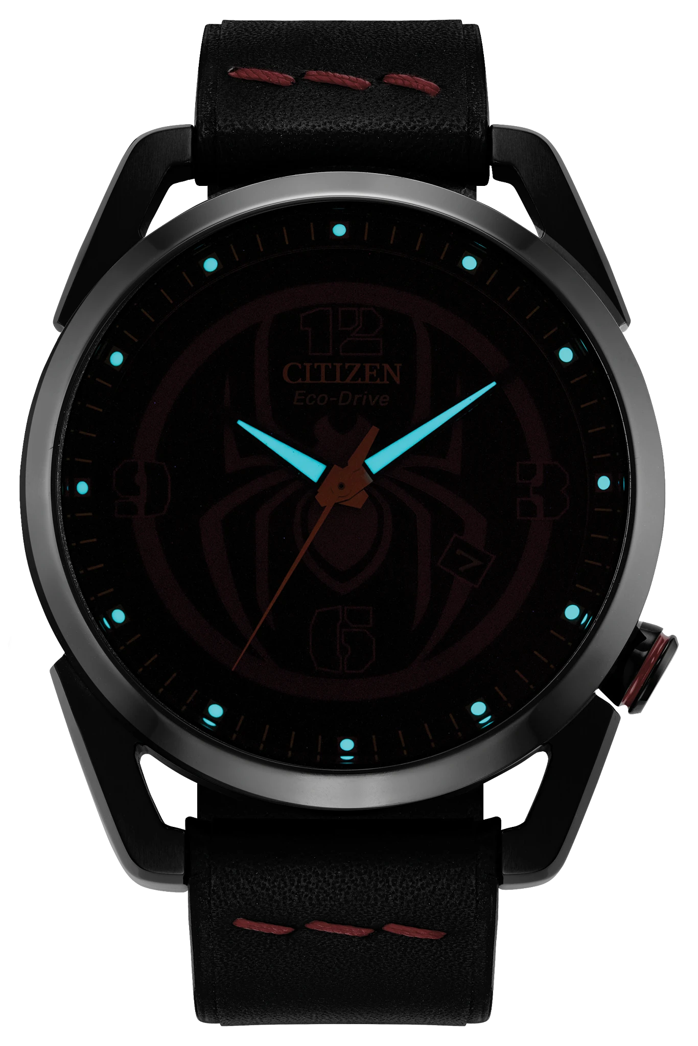 【OOO】 Miles Morales Black Dial Leather Strap AW1685-00W | CITIZEN